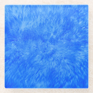 Blue Fur Frenzy Glass Coaster