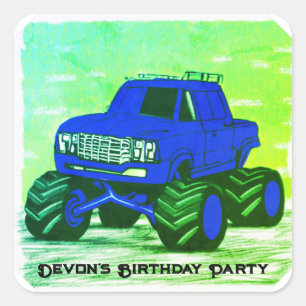 Blue Fury: The Monster Truck Square Sticker