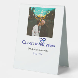 Blue g bow cheers to 40 years anniversary wedding