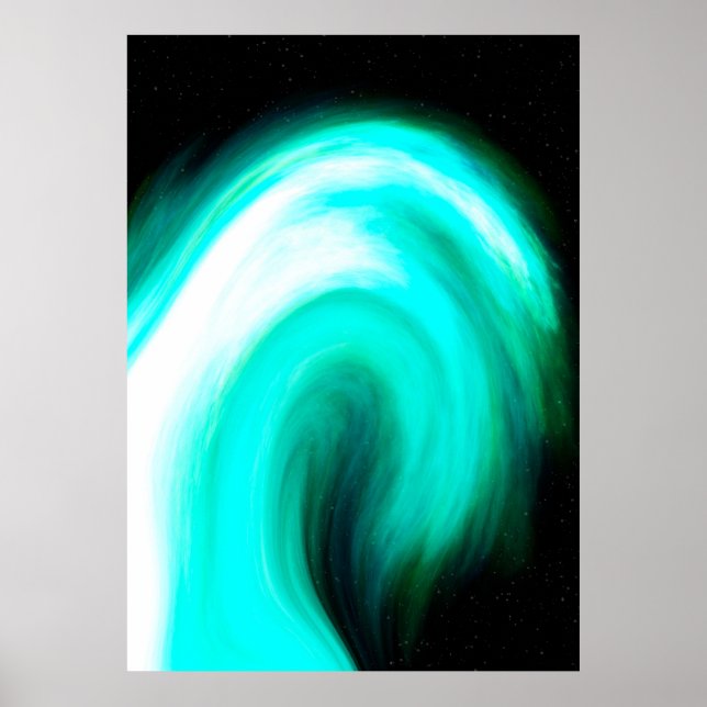 Blue Galactic Wave Poster (Front)