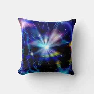 Blue Galaxy Abstract Art Cushion