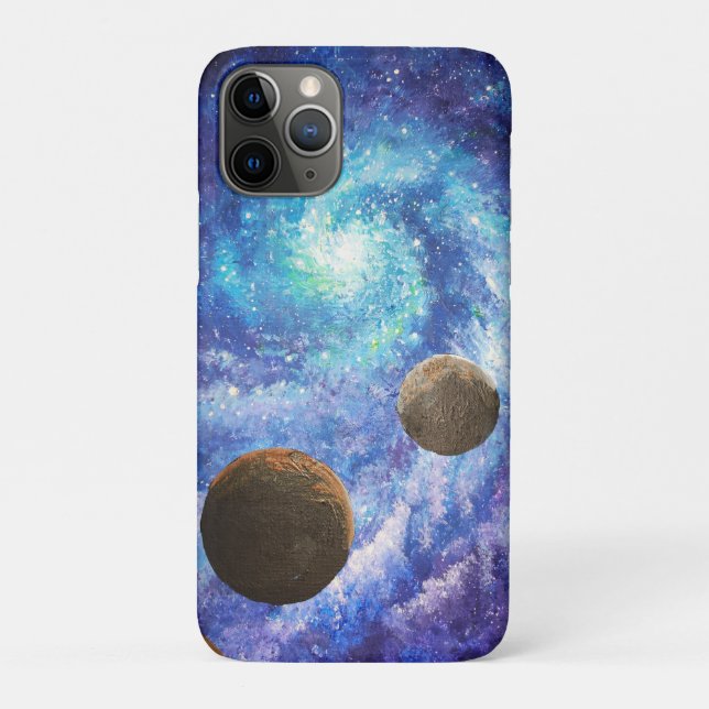 Blue galaxy and planets Case-Mate iPhone case (Back)