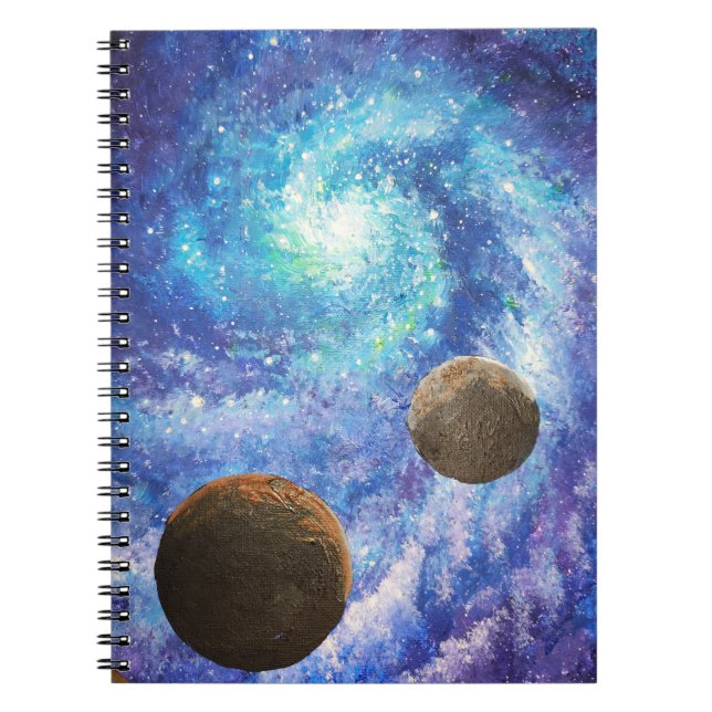Blue galaxy and planets notebook (Front)