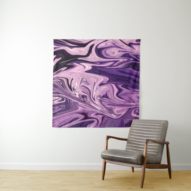 Blue galaxy art pattern tapestry (In Situ)