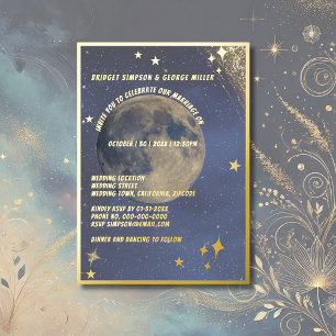 blue galaxy celestial sky wedding gold