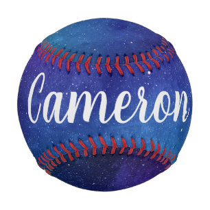 Blue Galaxy Celestial Stars Space Art Personalised Baseball