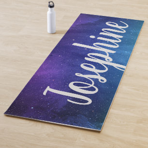 Blue Galaxy Celestial Stars Space Art Personalised Yoga Mat