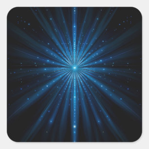 Blue Galaxy Continuum Cosmic Star Birth Blue Black Square Sticker