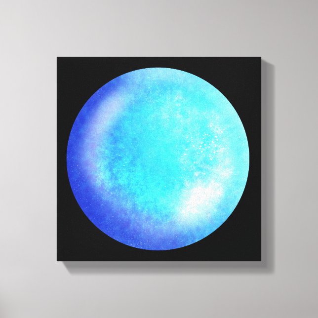 Blue Galaxy Orb – Tranquil Blue Canvas Print (Front)
