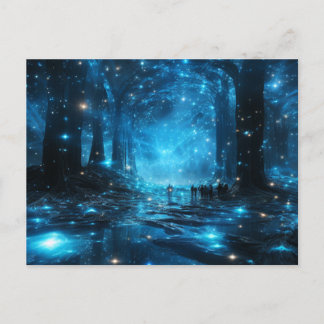 Blue Galaxy Postcard Greeting Card Artistic