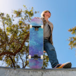 Blue Galaxy Skateboard<br><div class="desc">Blue and purple galaxy skateboard with stars.</div>