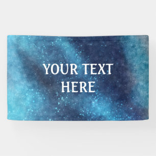 Blue Galaxy Sparkle Abstract Personalised Banner