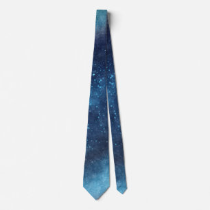Blue Galaxy Sparkle Abstract Tie
