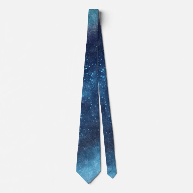 Blue Galaxy Sparkle Abstract Tie (Front)