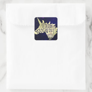 Blue Galaxy Unicorn Dream Typography Quote Square Sticker