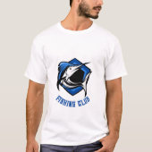 Blue Gaming Mascot Fishing Club T-Shirt (Front)