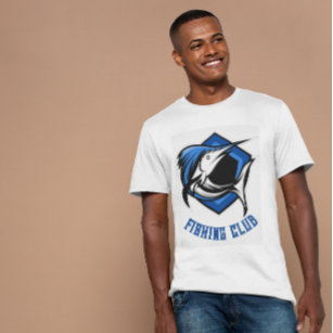 Blue Gaming Mascot Fishing Club T-Shirt