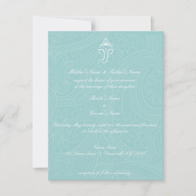 Blue Ganesha Invitaitons Invitation (Front)