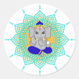 Blue Ganesha labels