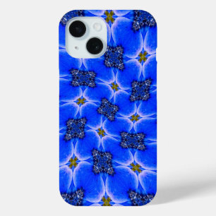 Blue Garden Anemone Pattern iPhone 15 Case