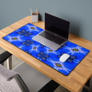 Blue Garden Anemone Pattern Desk Mat