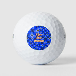 Blue Garden Anemone Pattern Golf Balls