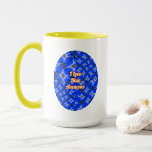 Blue Garden Anemone Pattern Mug