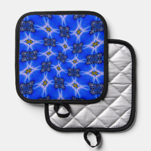 Blue Garden Anemone Pattern Pot Holder