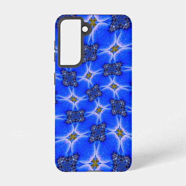 Blue Garden Anemone Pattern Samsung Galaxy S21 Case (Back)