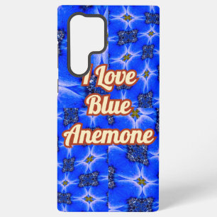 Blue Garden Anemone Pattern Samsung Galaxy Case