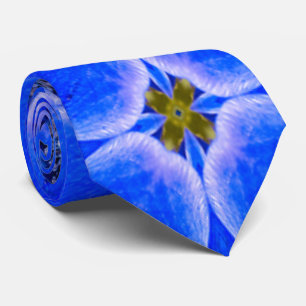 Blue Garden Anemone Pattern Tie