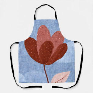 Blue Garden Bloom Textured Floral Apron