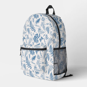 Blue Garden Butterfly & Floral Garden Pattern Printed Backpack