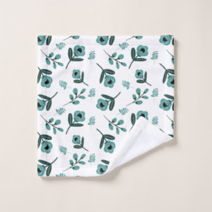 Blue Garden Floral Night  Wash Cloth