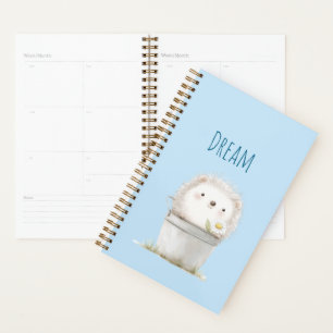 Blue Garden Hedgehog with Daisy Flower Planner