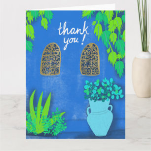 Blue Garden Majorelle Jardin Morocco THANK YOU Card