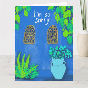 Blue Garden Majorelle Jardin SORRY CONDOLENCES Card