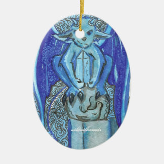 blue gargoyle ceramic tree decoration