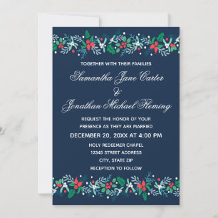 Blue Garland - Wedding Invitation