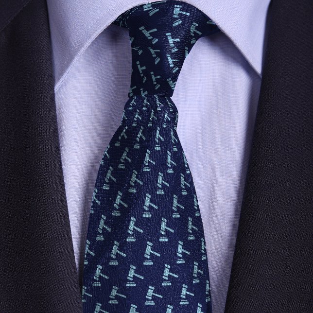 Blue Gavel Pattern Attorney Tie (Creator Uploaded)