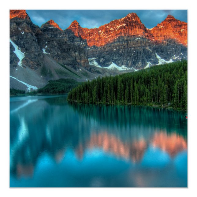 Blue Gaze Mountain Lake Poster (Front)