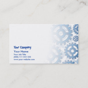 Blue gear wheels business card