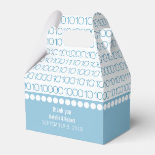 Blue Geek Chic Binary Code Favour Boxes