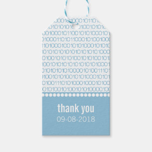 Blue Geek Chic Binary Code Gift Tags