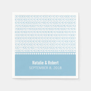 Blue Geek Chic Binary Code Paper Napkins