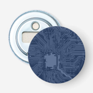Blue Geek Motherboard Circuit Pattern Bottle Opener