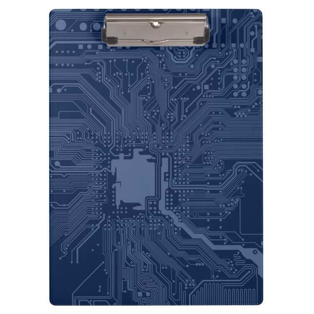 Blue Geek Motherboard Circuit Pattern Clipboard (Front)