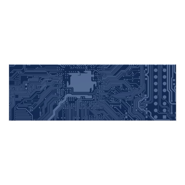 Blue Geek Motherboard Circuit Pattern Photo Print (Front)