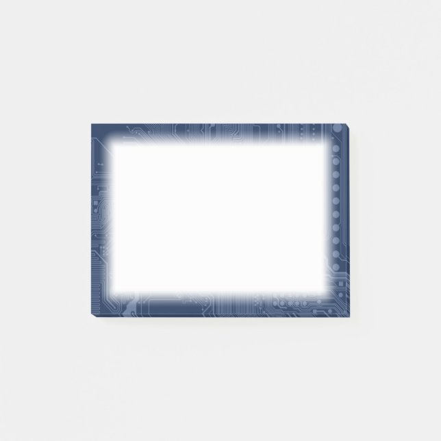 Blue Geek Motherboard Circuit Pattern Post-it Notes (Front)