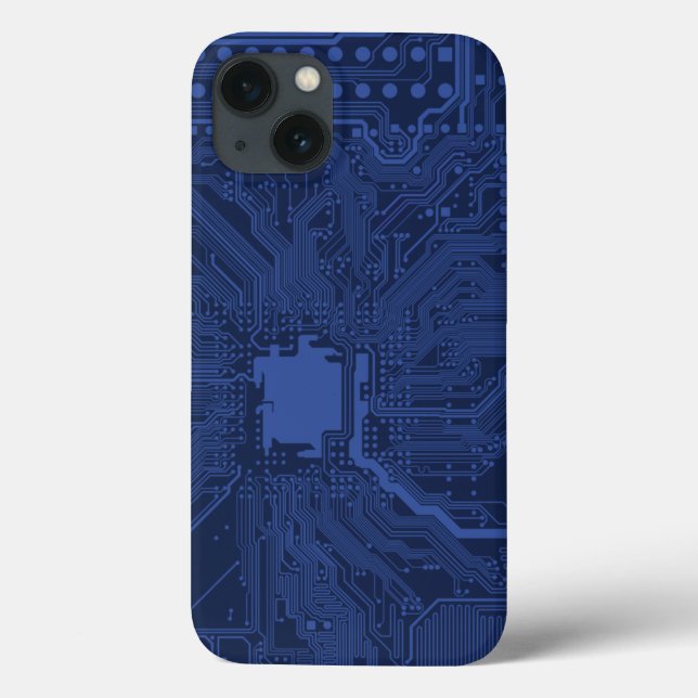Blue Geek Motherboard Pattern Case-Mate iPhone Case (Back)